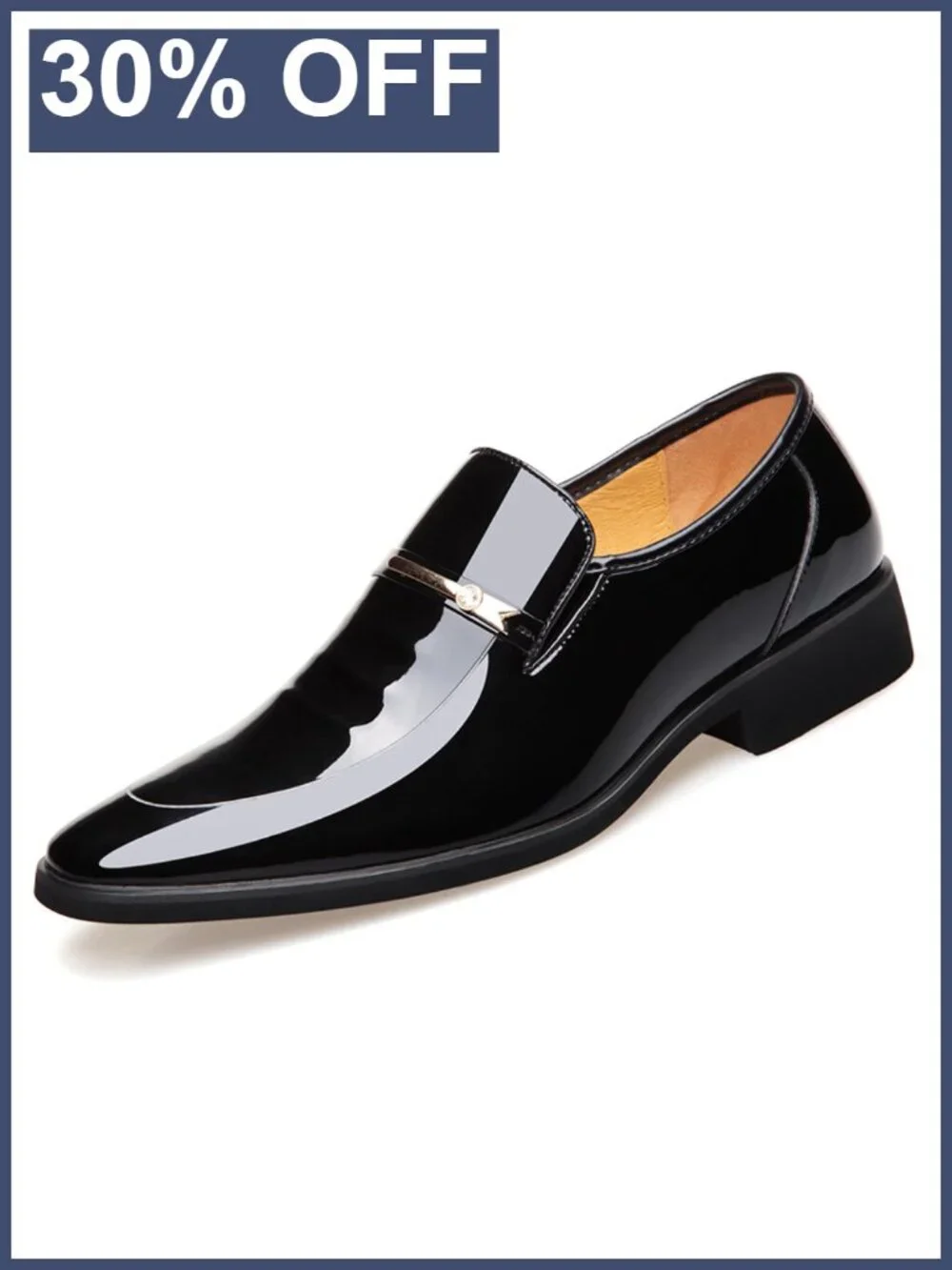 Faux Patent Leather Oxford Dress Shoes Men's Formal Derby Lace-up